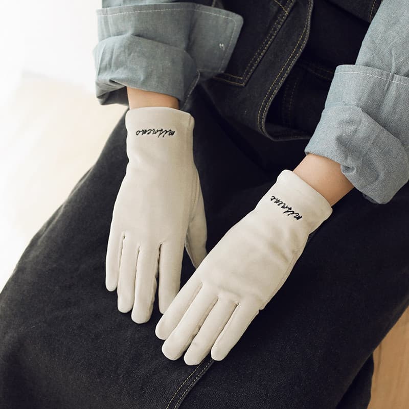 Luvas femininas inverno versão coreana luvas de condução primavera outono estilo fino velo quente ciclismo luvas de cinc