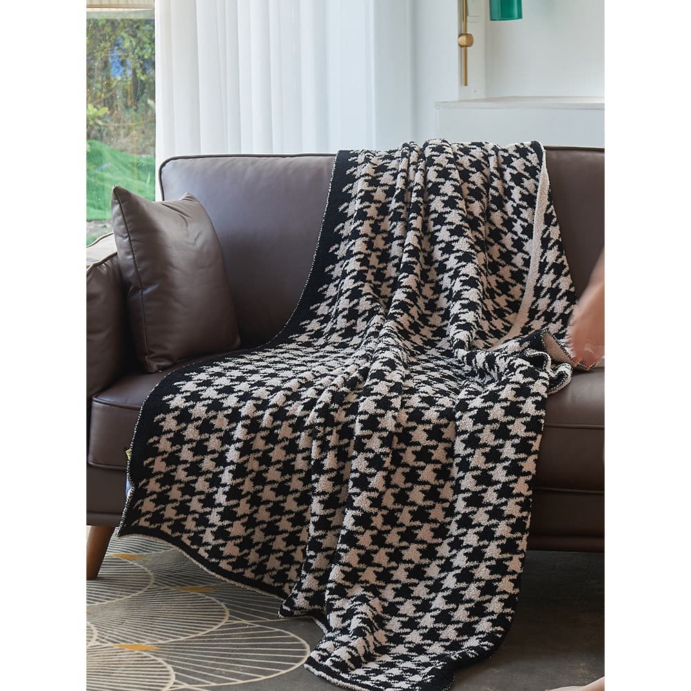 Nordic ins Houndstooth meia lã cobertor inverno moderno simples engrossado sofá cobertor escritório Nap cobertor