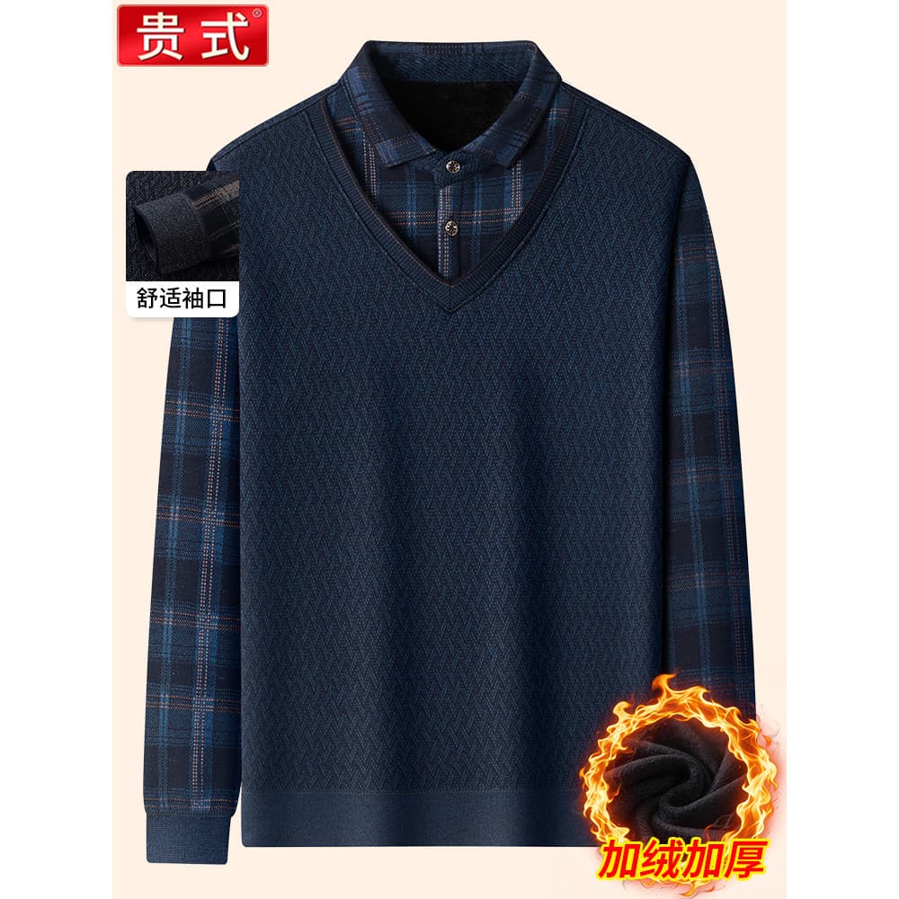 Roupas para idosos outono velho camiseta pai Cardigan de manga comprida primavera outono estilo meia-idade idosos negóci