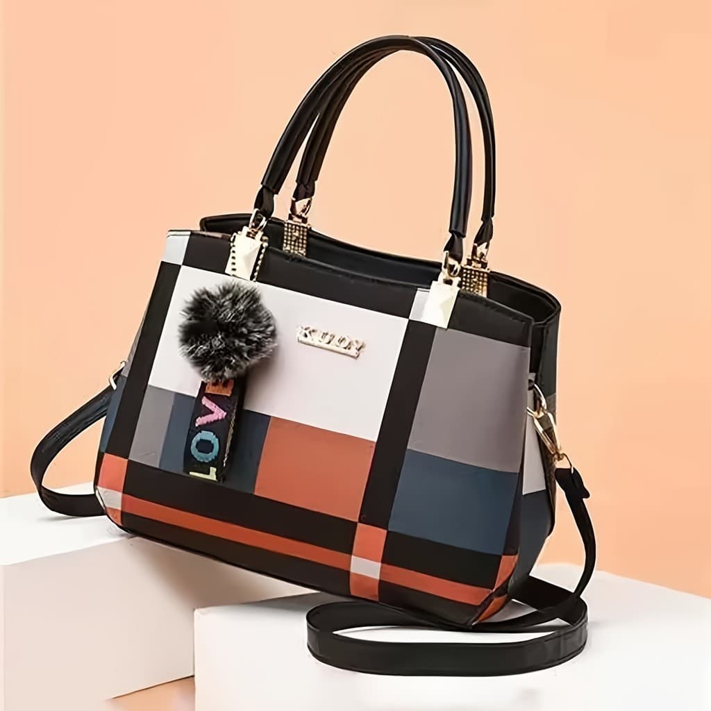 Xadrez decoração moda pequena bolsa com bola decoração Multi-camada Mini saco adequado para namoro festa estudantes cola