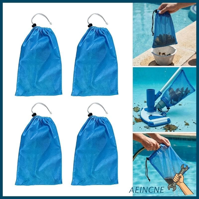 AEIN Piscina Folhas Saco Vácuo Cordão Bloqueio Tração Substituição Filtro Coleta Detritos Par