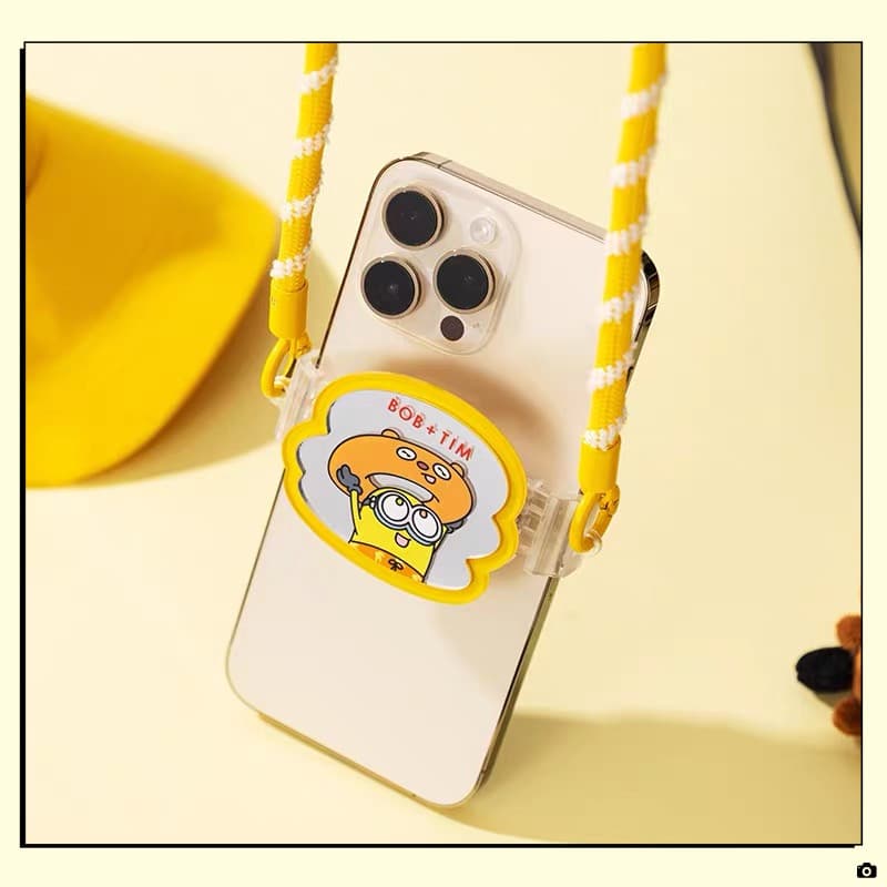 Universal Studios Minions BOB + TIM clipe traseiro do telefone móvel dos desenhos animados clipe do telefone móvel cordã