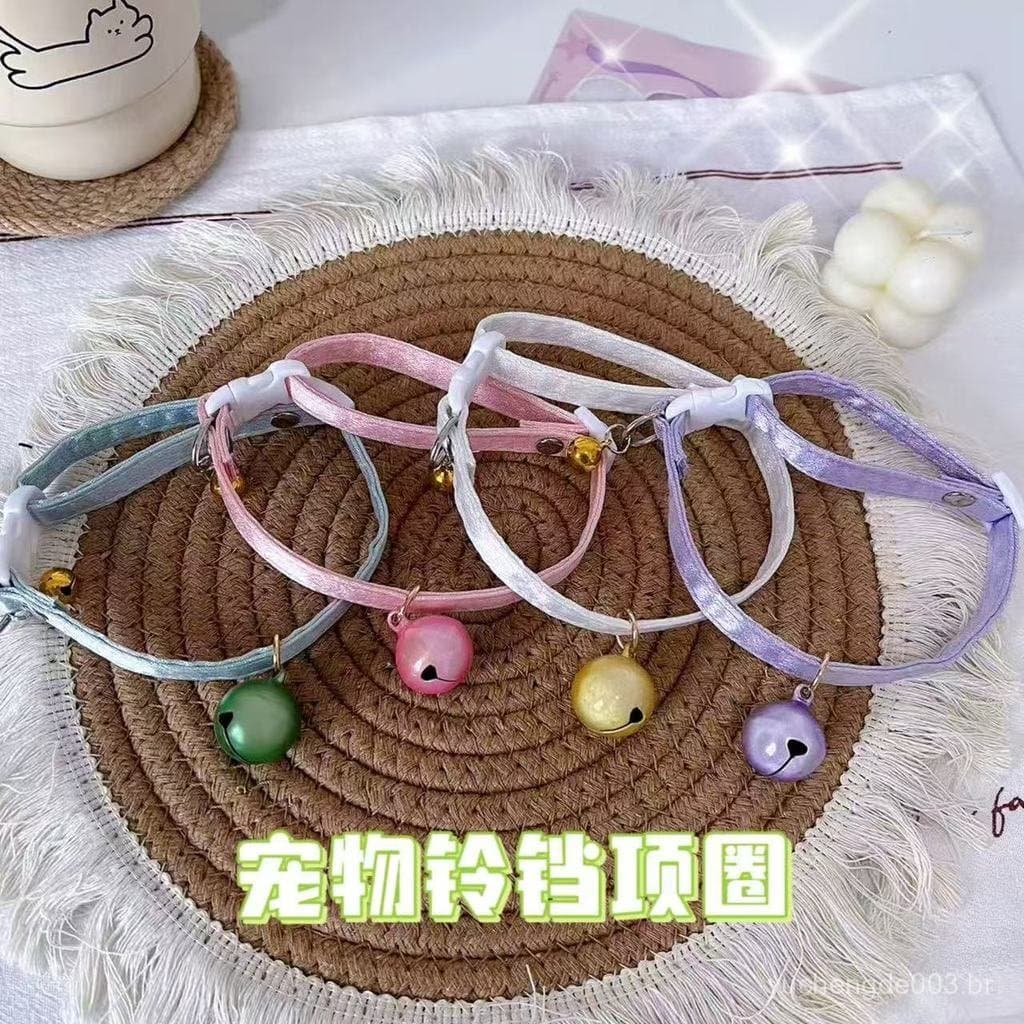 Coleira com sino para gatos e cães, acessório ajustável para o pescoço, decoração fofa para cães pequenos e médios 7.21