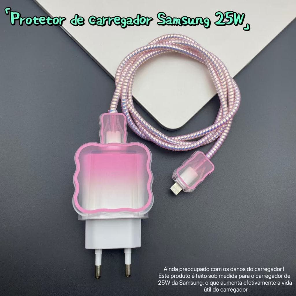 Capa protetora de carregador WEZFY 80SD Samsung 25W, adequada para protetor de cabo de dados Anti-quebra Samsung.