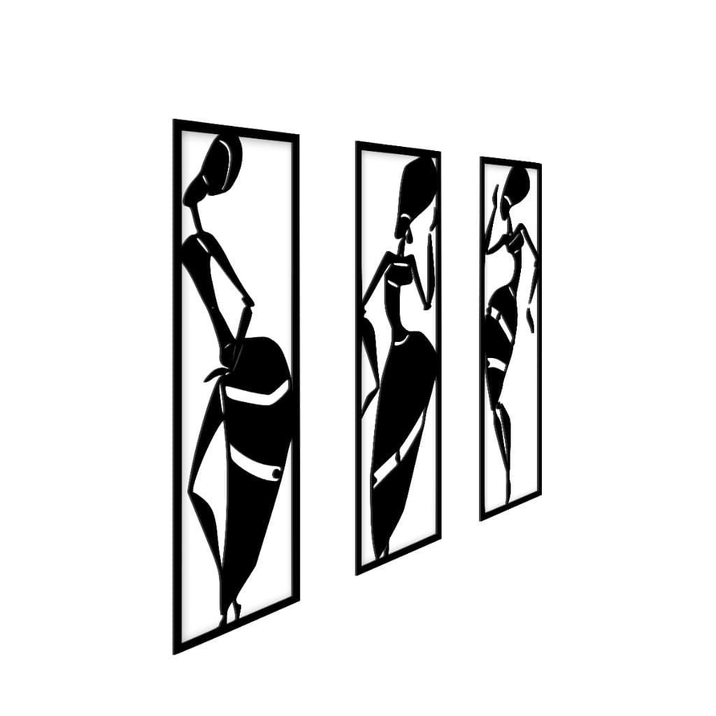 Quadro Decorativo MDF Mulheres Abstratas 3mm Elegância para Sala e Escritório