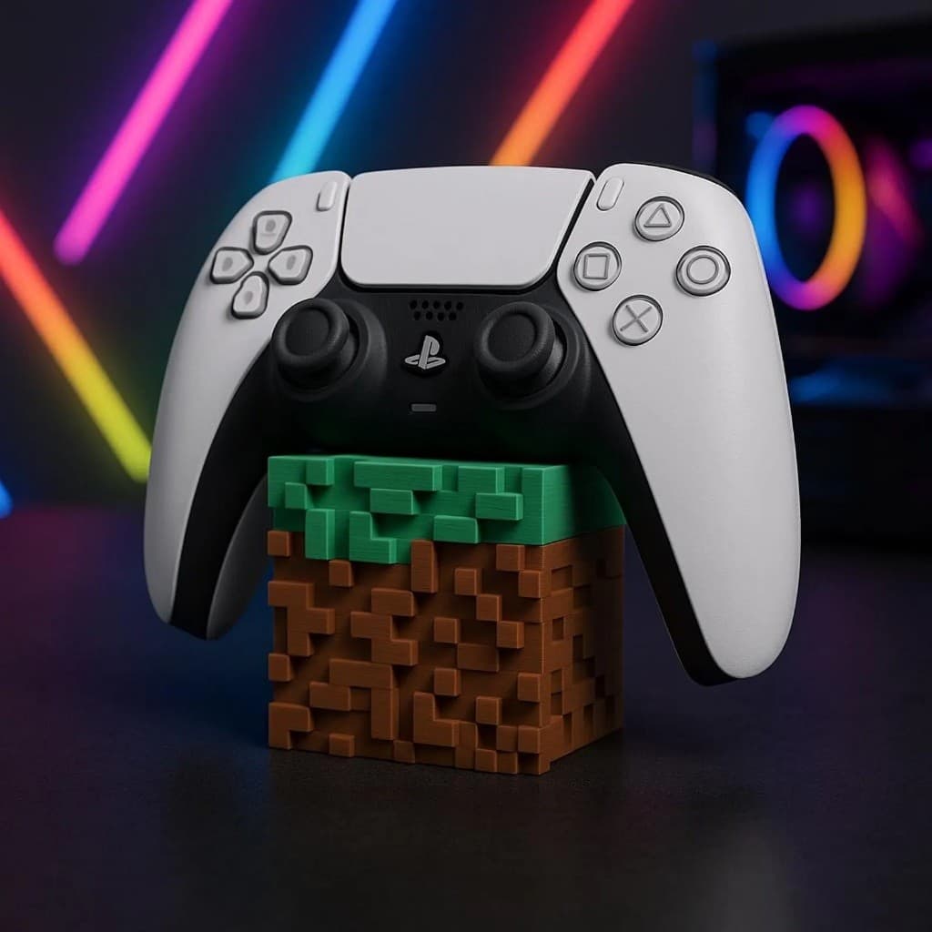 Suporte Gamer Minecraft para Controle PS5 e Xbox | Porta Controle Decorativo