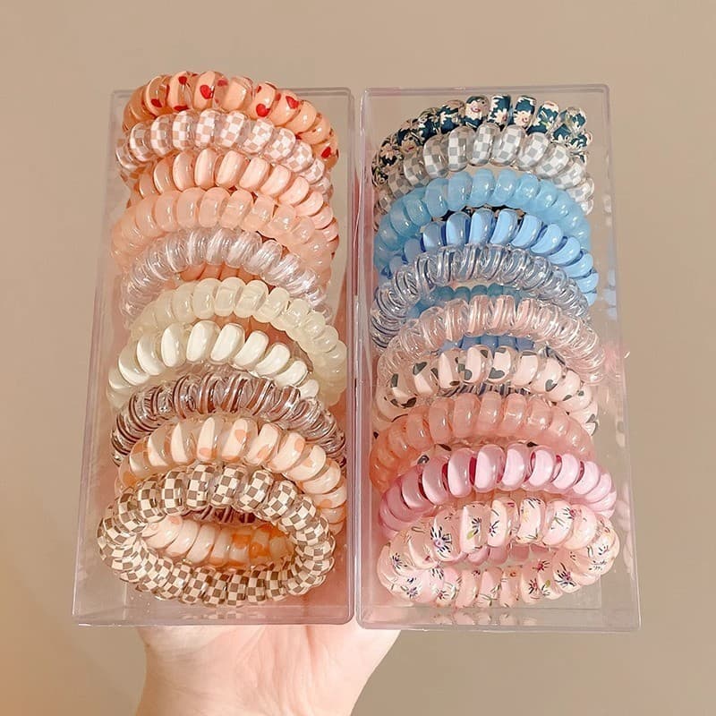 Laço de cabelo de linha telefônica de alta qualidade, laço de cabelo para meninas, alta elasticidade, faixa de borracha