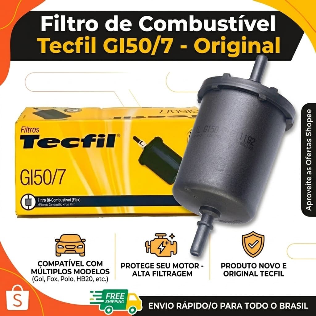 Filtro De Combustível Tecfil GI50/7 Flex Gol Fox Polo Clio Sandero C3 HB20 Civic