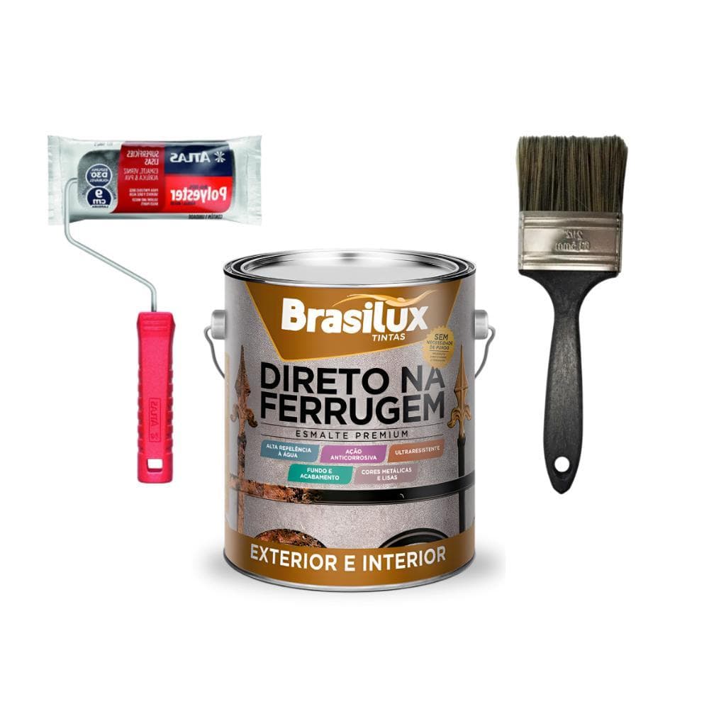 Tinta Esmalte Direto na Ferrugem Brasilux 3,6L Anticorrosiva Alta Resistência