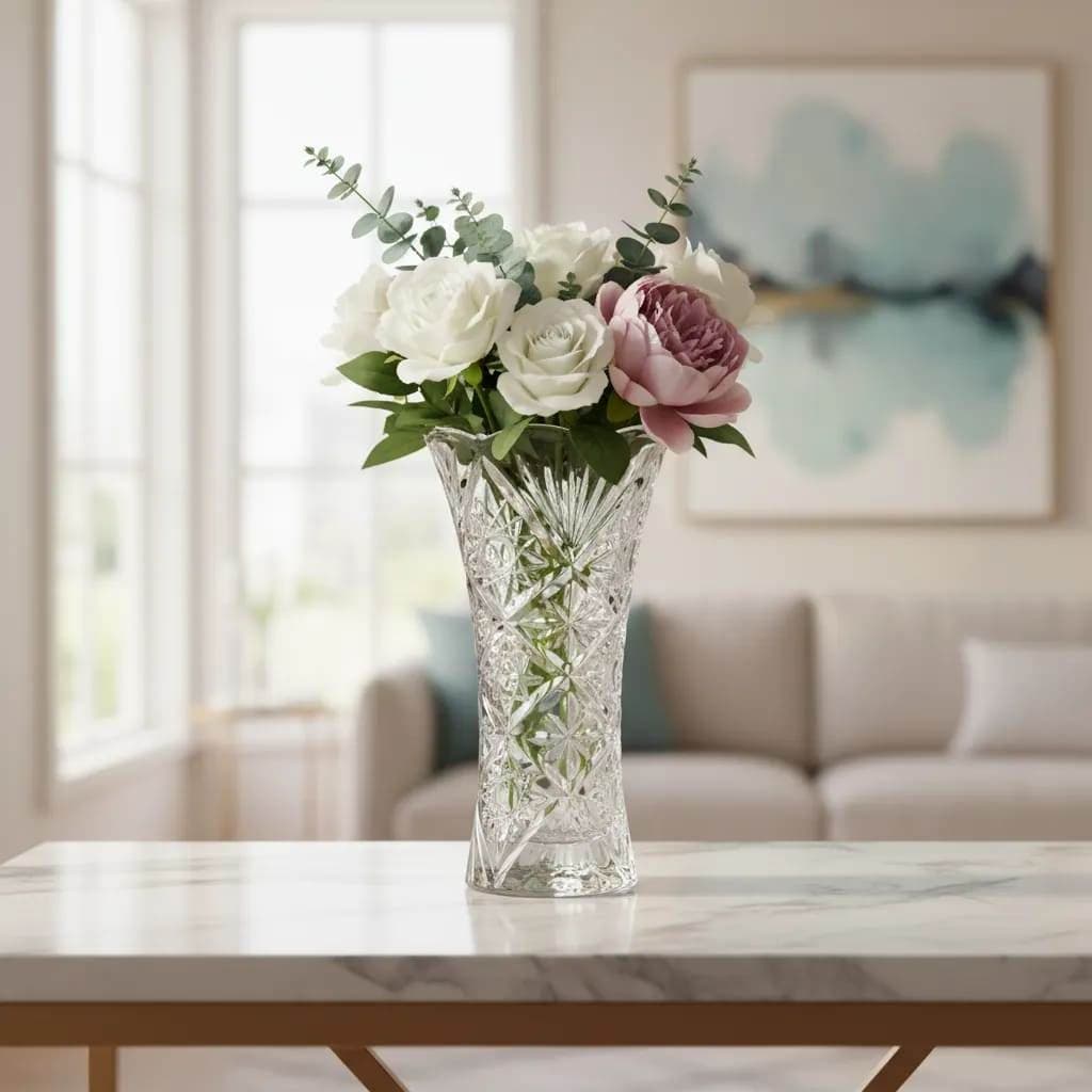 Vaso de Vidro Para Arranjos e Flores Nix Centro De Mesa 23Cm