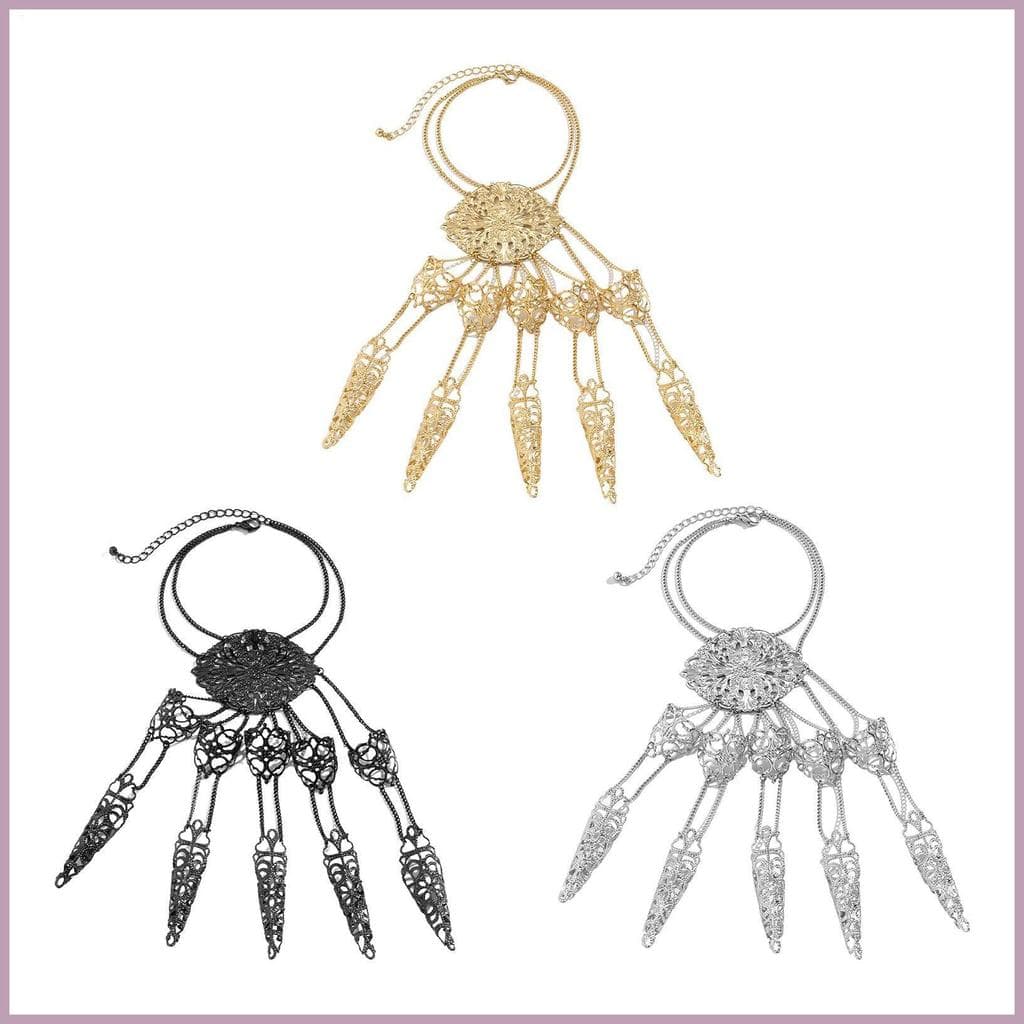Pulseiras Góticas Para Mulheres Punk Metal Universal Portátil Ajustável Meninas Performances Cosplay hyss2br