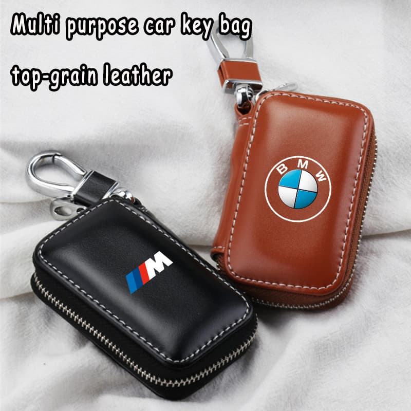 BMW Logotipo Do Carro Chave Caso Titular Carteiras De Couro Capa Chaves Organizador Saco Com Zíper , Para F30 E36 E46 E9