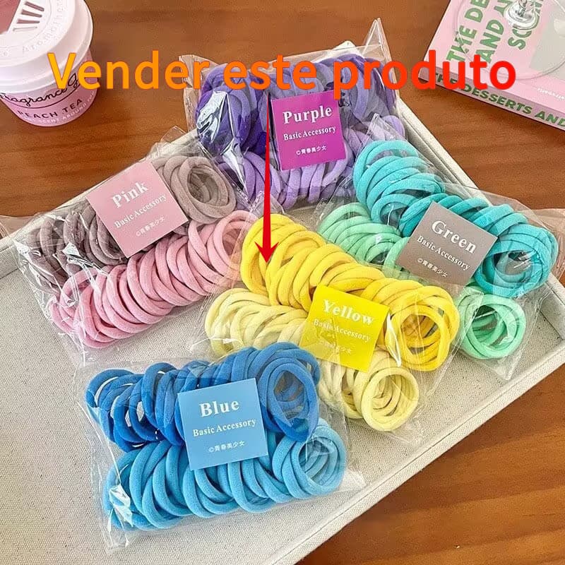 50 unidades Xuxinha Elástico de Cabelo Xuxinha Criança Adulto Rabicó