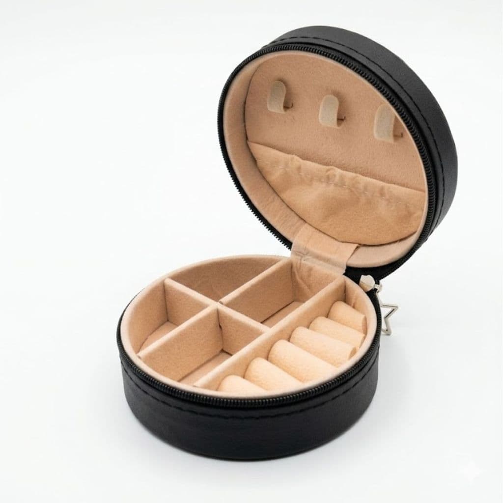 Porta-Joias Redondo Minimalista – Elegância e Proteção em 10cm