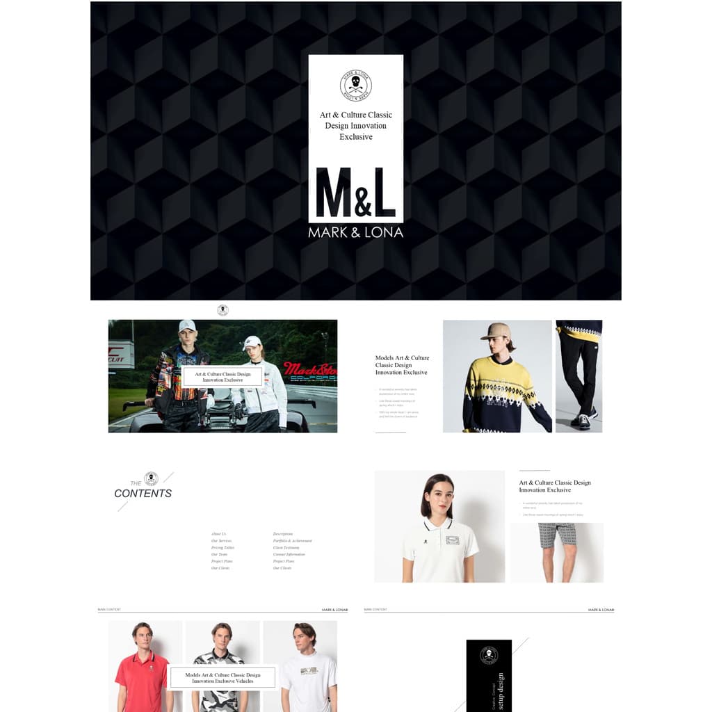 Mark & Lona keynote Mold Board 100 Páginas Design De Roupas golf