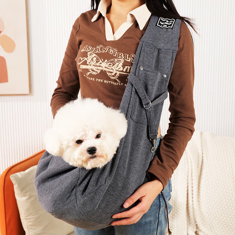 Bolsa Sling para Cães e Gatos, Transportadora de Ombro Portátil 5-7kg, Bolso para Celular, 001