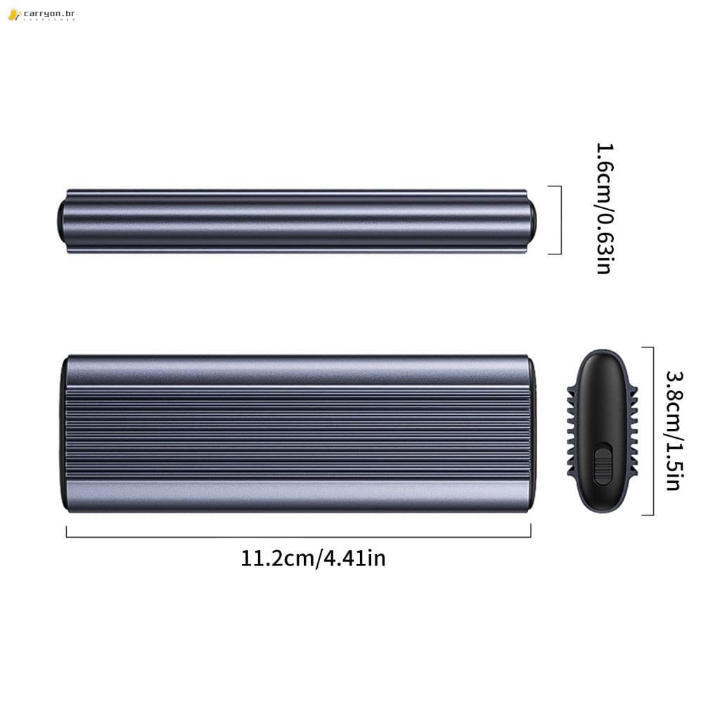 Gabinete Externo SSD M . 2-Dissipação Rápida De Calor Sem Ferramentas De Alumínio NVMe USB3.1 10 Gbps
