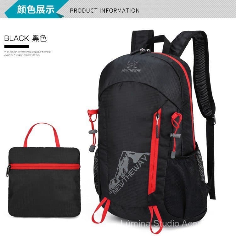 Mochila Esportiva Unissex Dobrável de Nylon Resistente à Água para Trilha Viagem Bike e Caminhada