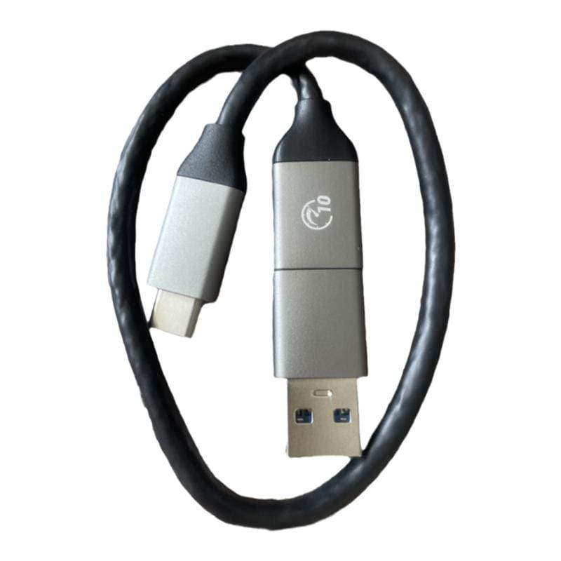 Cabo de dados dois em um tipo C Cabo de carregamento Cabo de computador Cabo USB Cabo de 10 Gbps Comprimento do cabo 0.3