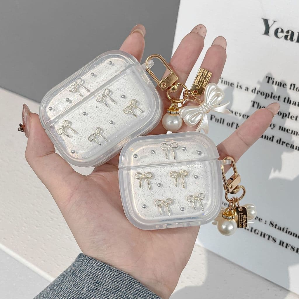 2026 novo estilo arco tridimensional adequado para Airpods pro3 caso de fone de ouvido Apple 4 transparente fantasma cai