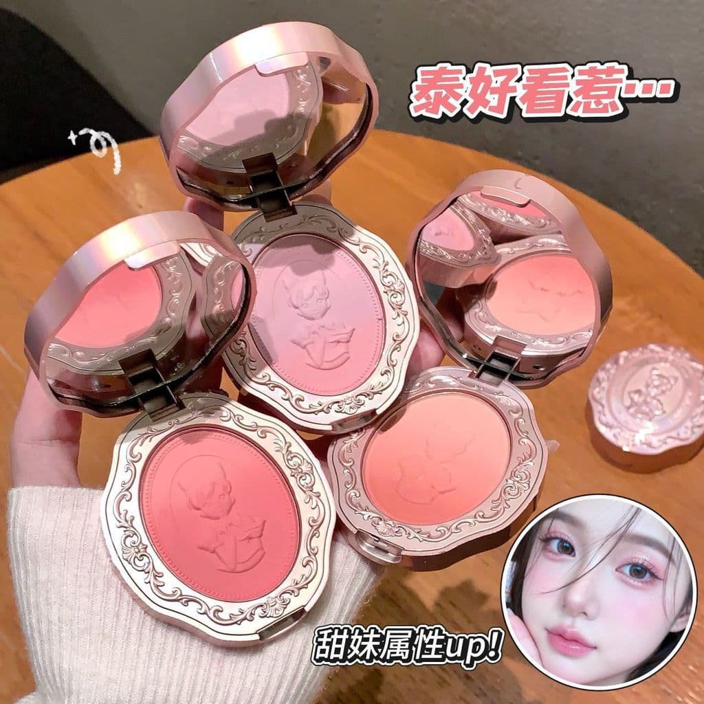 Coreano feminino alto gradiente menina em relevo Blush Nude maquiagem natural duas cores gradiente doce menina natural l
