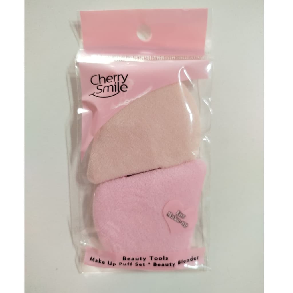 Kit 2 Esponjas Triangulares Aveludadas para Pó – Cherry Smile (Powder Puff Set)