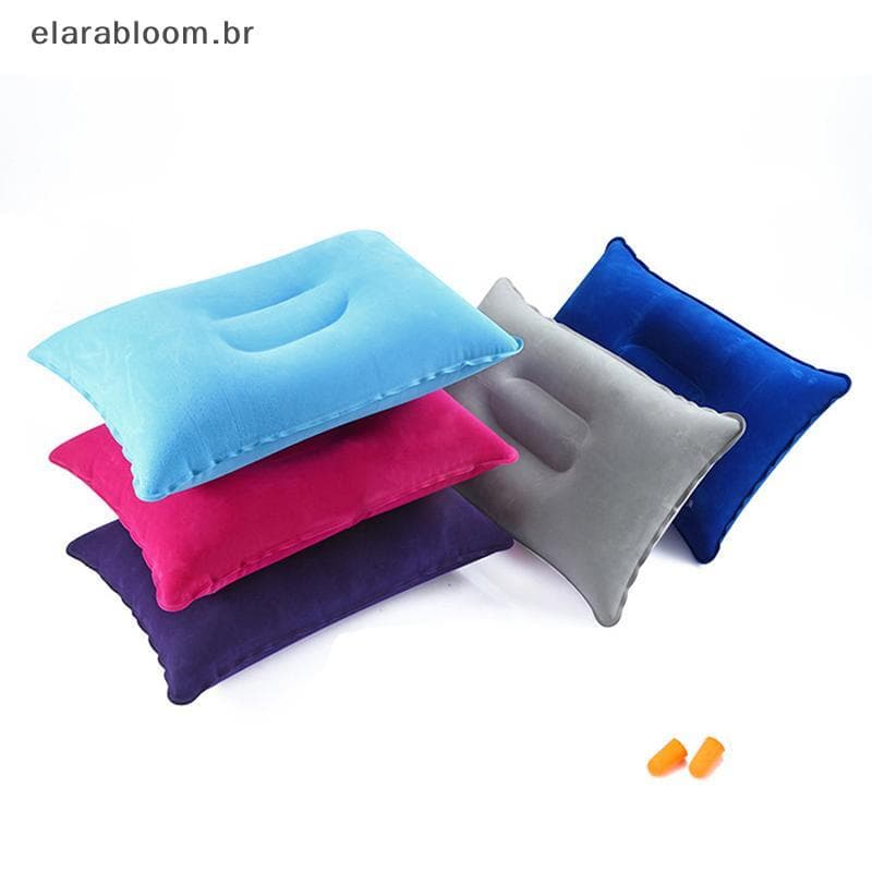 Almofada De Ar Inflável Cama Dormir Acampamento Travesseiro PVC Náilon Ne