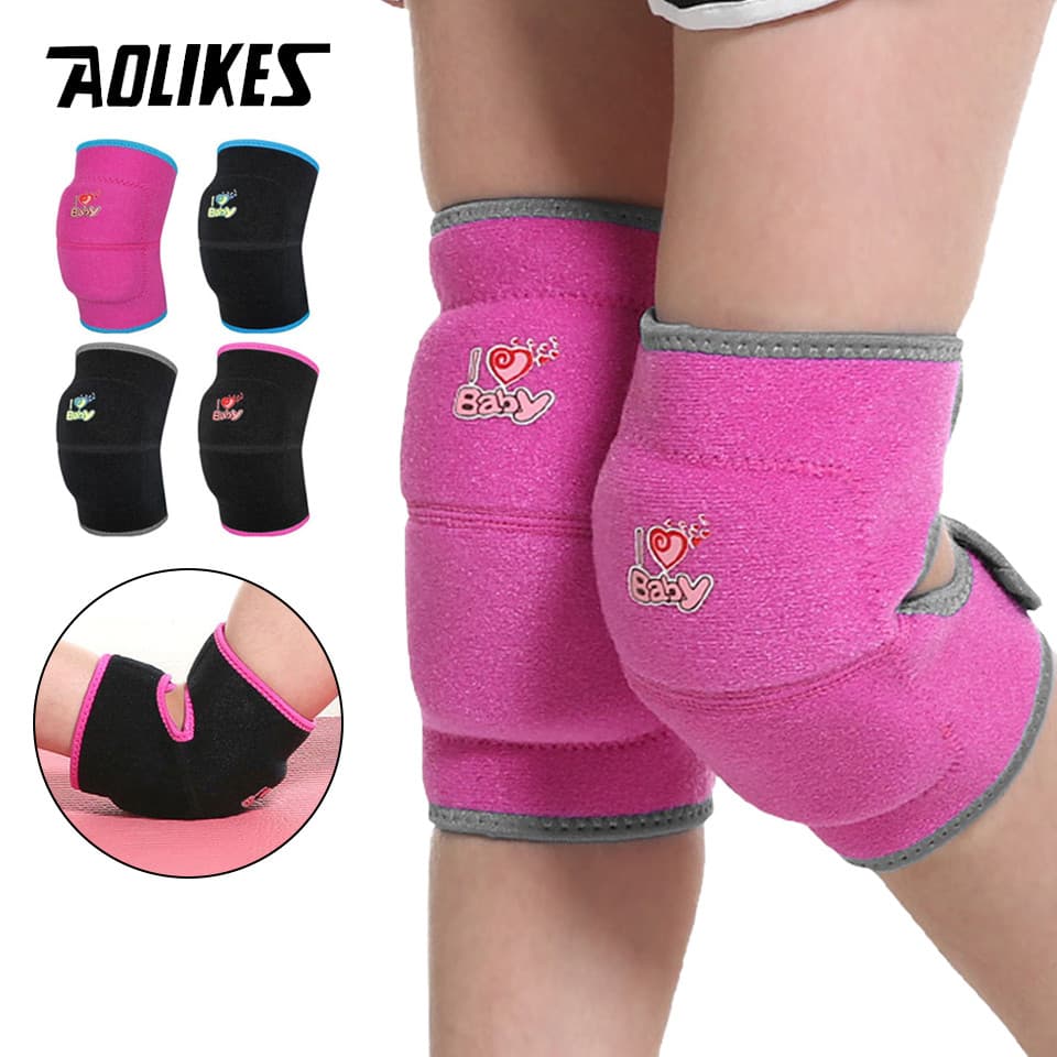 AOLIKES , 1 Par De Joelheiras Infantis , Respiráveis Anticolisão De Silicone Esponja Para Treino Esportivo Infantil