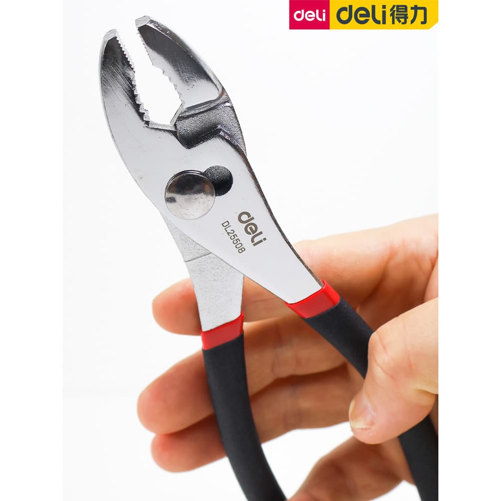 Deli carpa alicate 27cm rápido alicate de nariz redondo alicate de tubulação de água doméstica 33cm chave de tubulação r