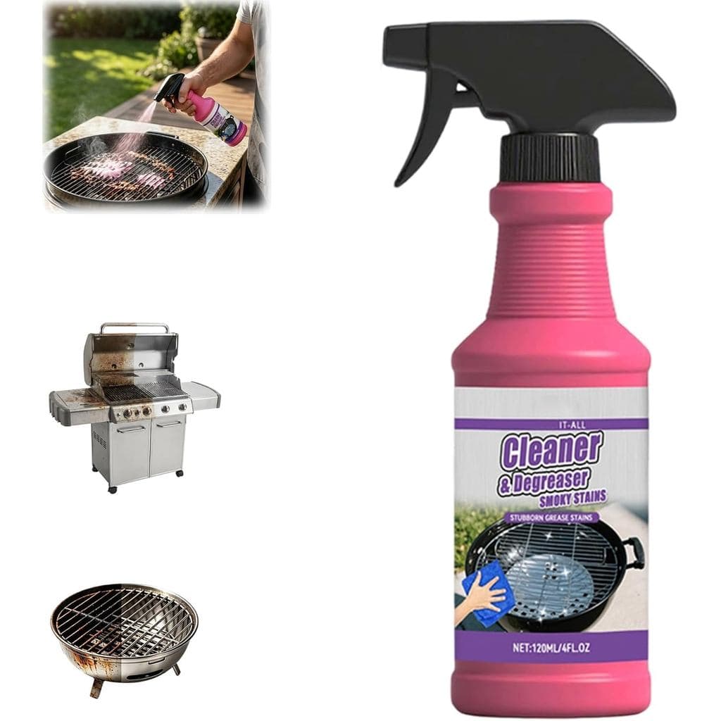 HISKI Spray Desengordurante de Ação Rápida para Churrasqueiras, 120ml/4 Oz, Spray Limpador de Churrasqueiras, Desengordu