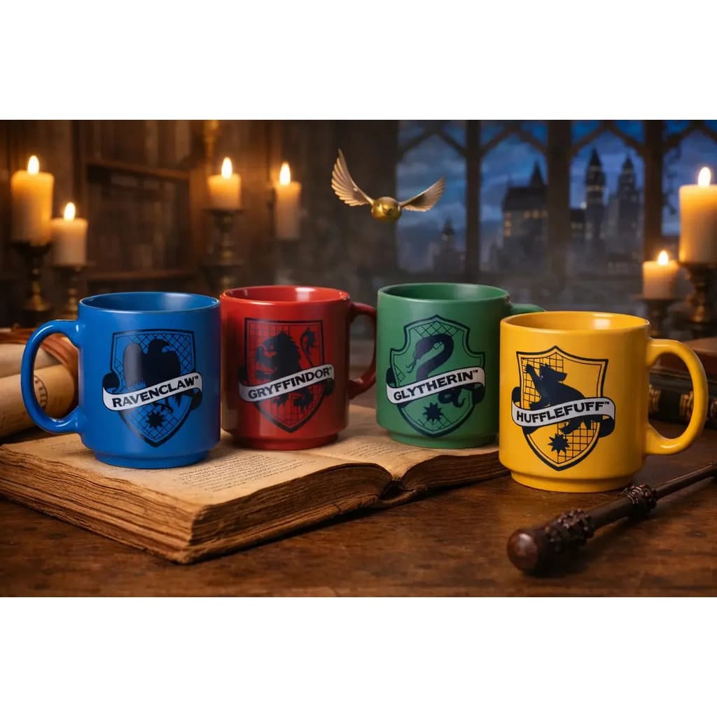Kit 4 Canecas Mini Tina Harry Potter Casas De Hogwarts 100ml