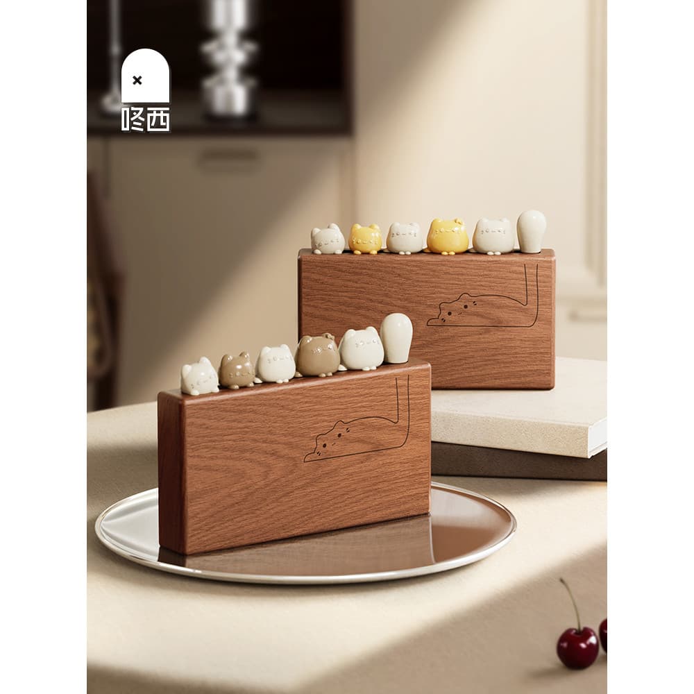 Dongxi conjunto de garfo de frutas de ébano estilo Medieval 304 aço inoxidável luz luxo sobremesa melancia pequeno garfo