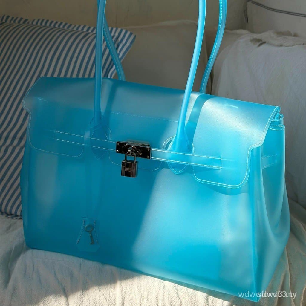 Bolsa de Ombro Transparente de TPU para Mulheres, Bolsa de Mão de Verão, Bolsa de Praia, Bolsa Transversal Leve para Fér