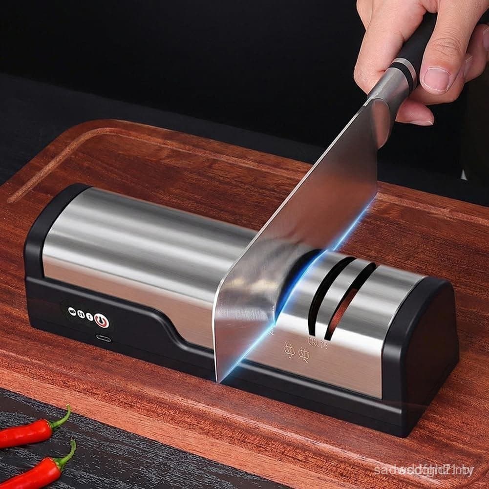Afiador de Facas Elétrico Profissional, Afiador Automático de 2 Estágios para Facas de Cozinha e de Chef - Restauração e