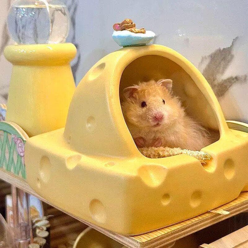 Ninho de Hamster 2026 verão novo estilo urso dourado casa legal resfriamento cerâmica sensação de gelo confortável fácil