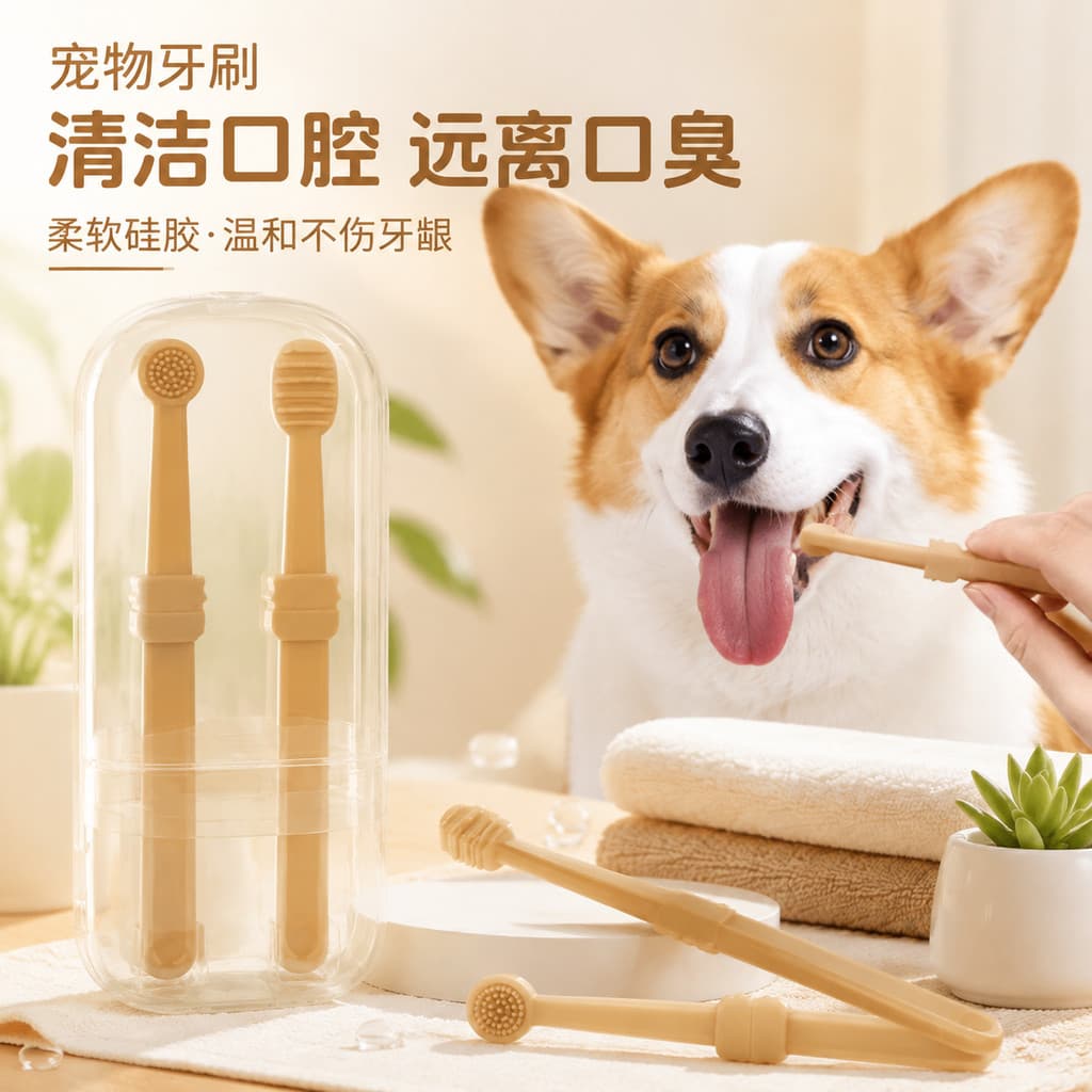 Cão cão gato Pet Silicone escova de dentes remover mau hálito remover cálculo grande pequeno tipo gato cão limpeza dente