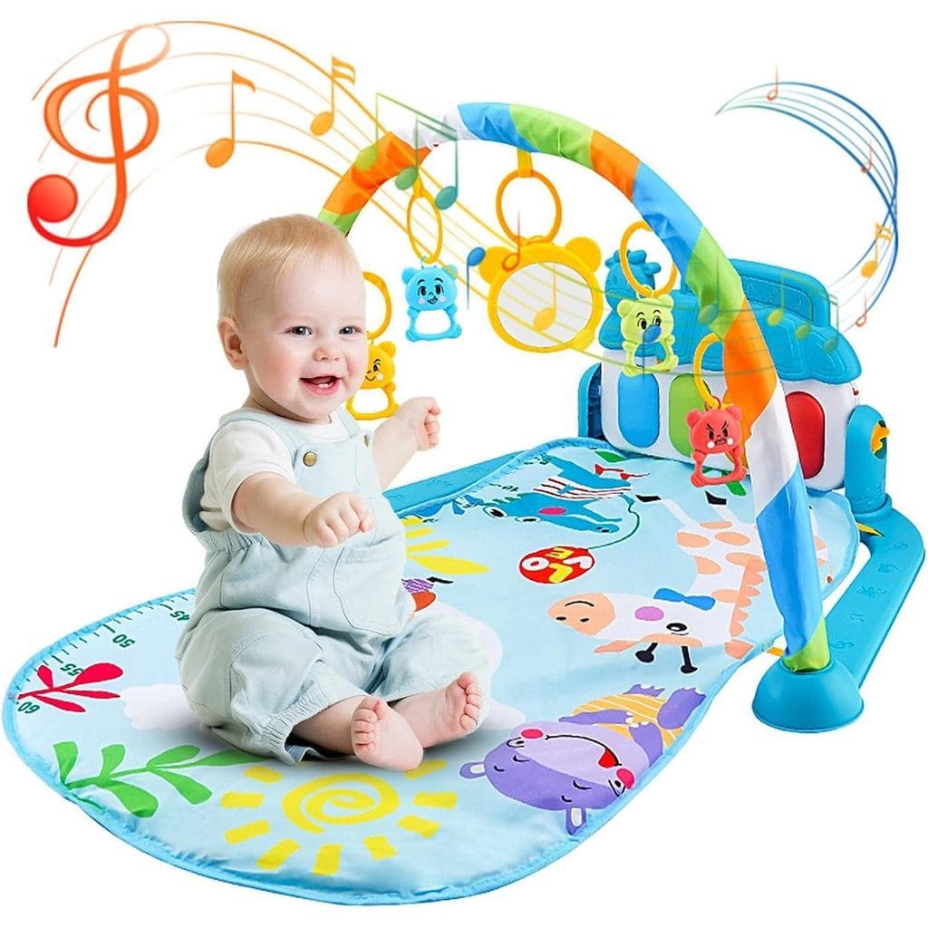 Tapete de Atividades para Bebês - Tapete Musical Colorido com Piano para Brincar de Bruços | Ginásio de Atividades Antid