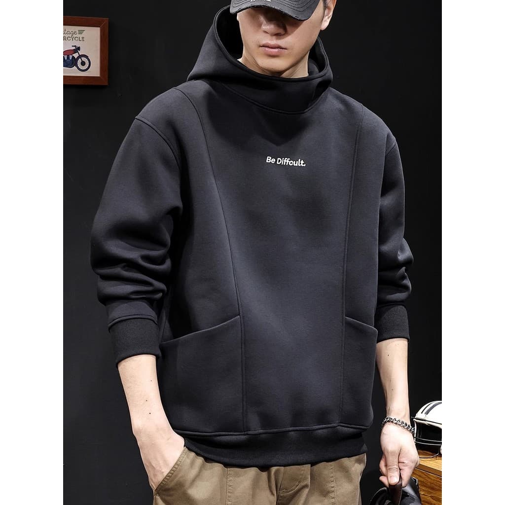 Moletom masculino com capuz inserir bolso outono 2026 novo estilo roupas masculinas pesadas Plus Size jaqueta masculina