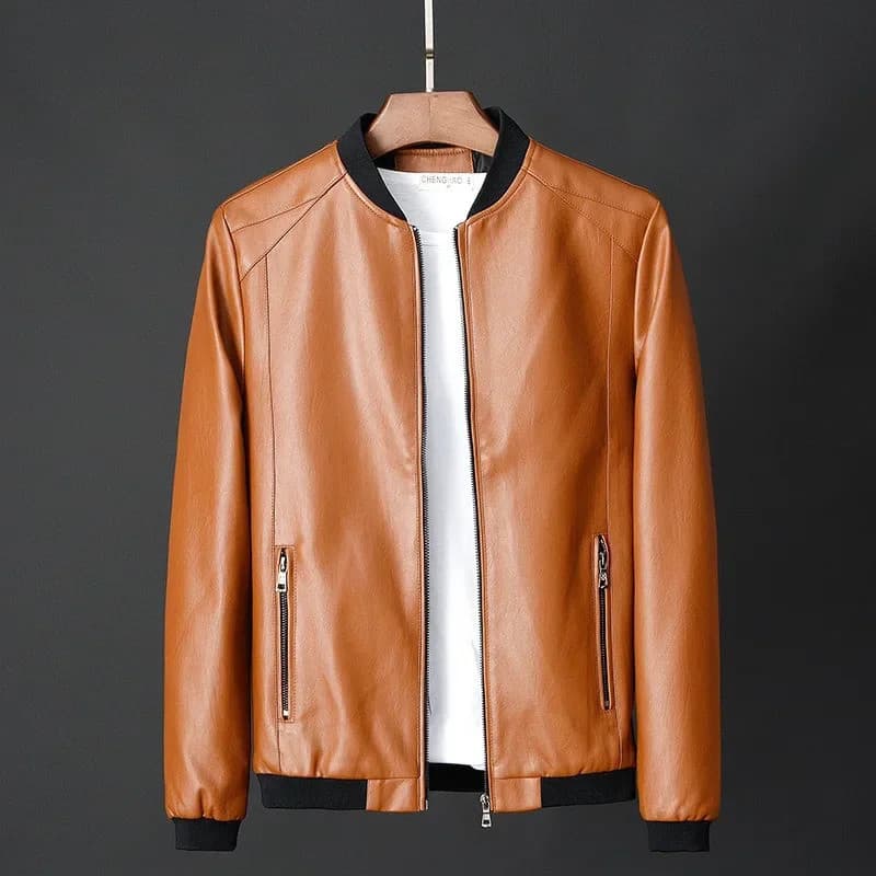 Outono Novos Homens Preto Motociclista Casaco De Couro Do Plutônio Coreano Moda Masculina Jaqueta Tendência Casual Ajust