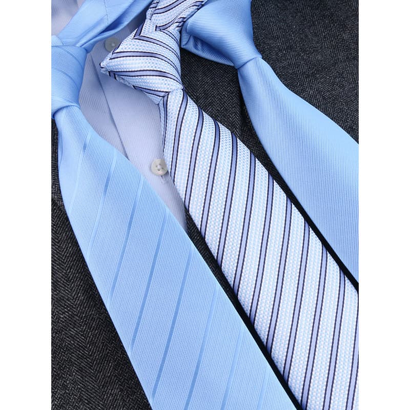 Gravata masculina listrada azul, roupa Formal de negócios, gravata de sarja Casual de alta qualidade20260827
