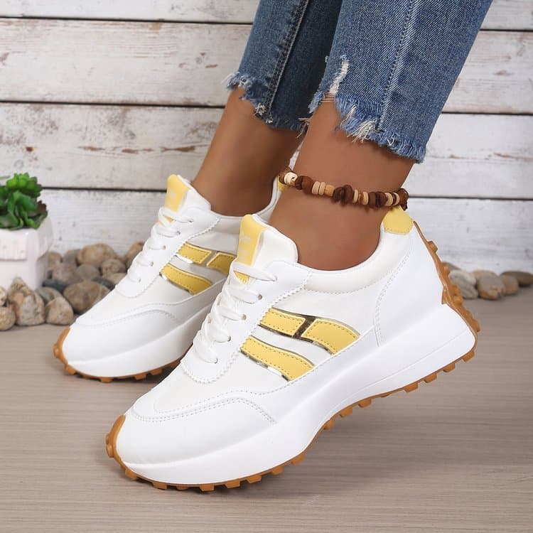 Tênis retrô feminino novo estilo, tênis de treinamento com sola de borracha crua