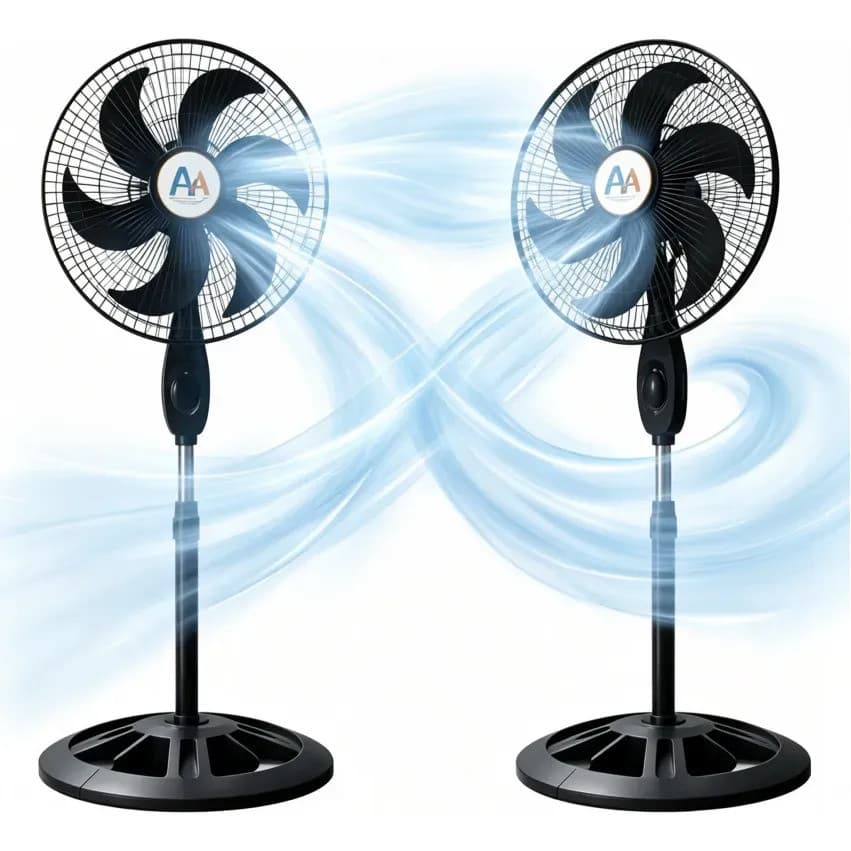 1. Ventilador Stand Silencioso Seis Pás, 3 Níveis de Velocidade, Uso Versátil para Sala de Estar e Dormitório