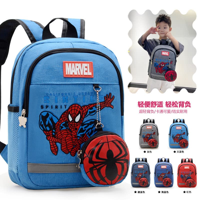 Nova mochila escolar infantil Spiderman Anime dos desenhos animados bonito menino mochila jardim de infância mochila de
