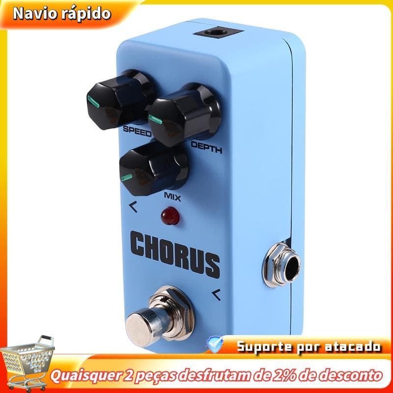 Portátil-2 Pedal De Efeito De Guitarra Elétrica CHORUS Efeitos De 3 Botões De Controle True Bypass Efetor