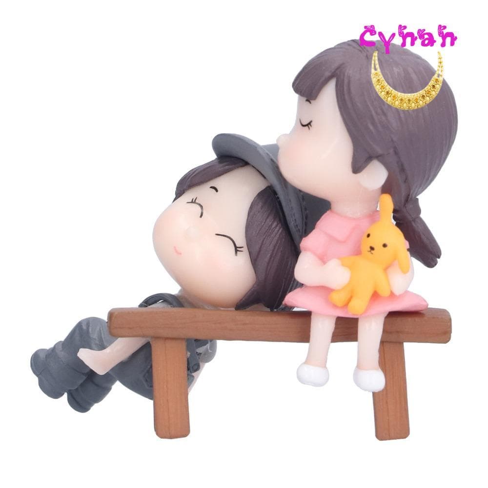 CYNAN Mini Estatuetas Humanas , Enfeites De Casal 1.89x2.28cm Micro Paisagem Decorativos , Cinza