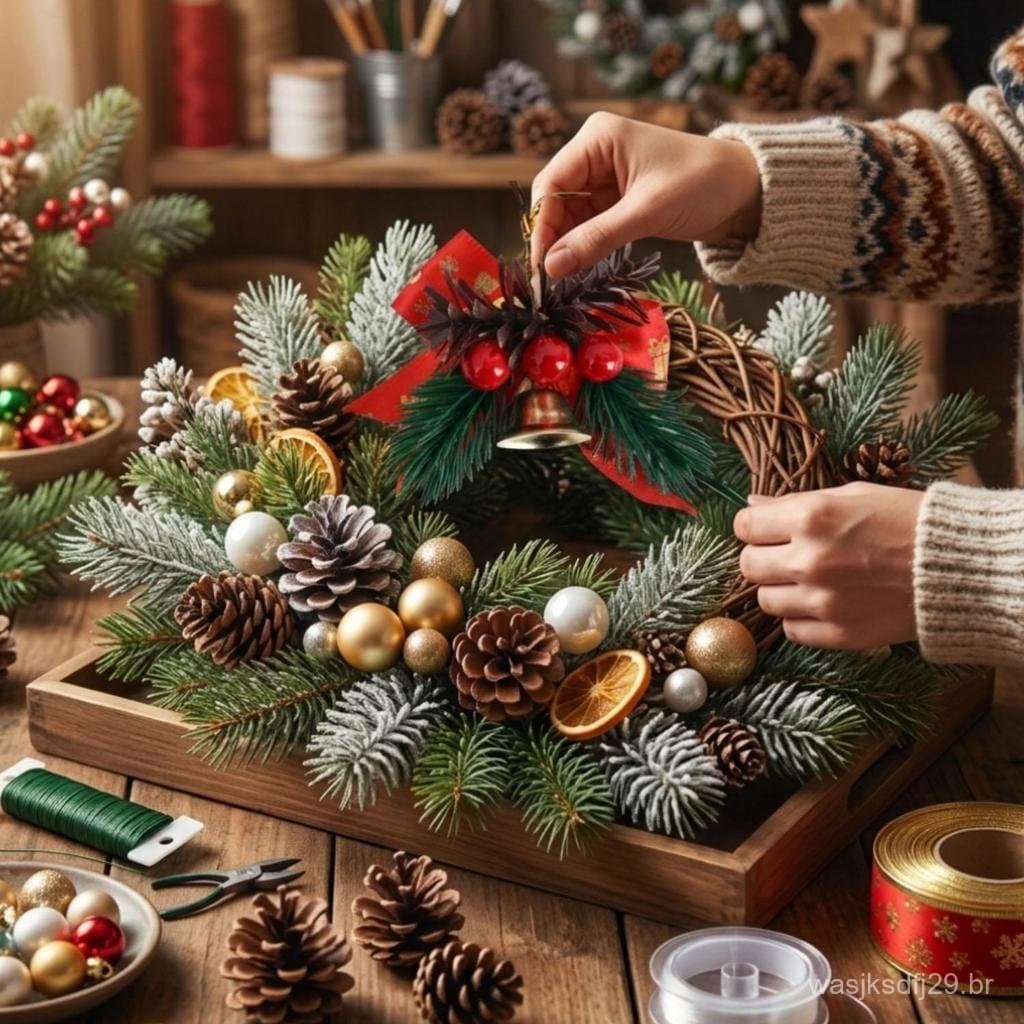 Elegante Árvore De Natal Bowknot Sino Cabides Guirlanda Caixa De Presente Embalagem DIY Decoração Portas De Ano Novo Jan