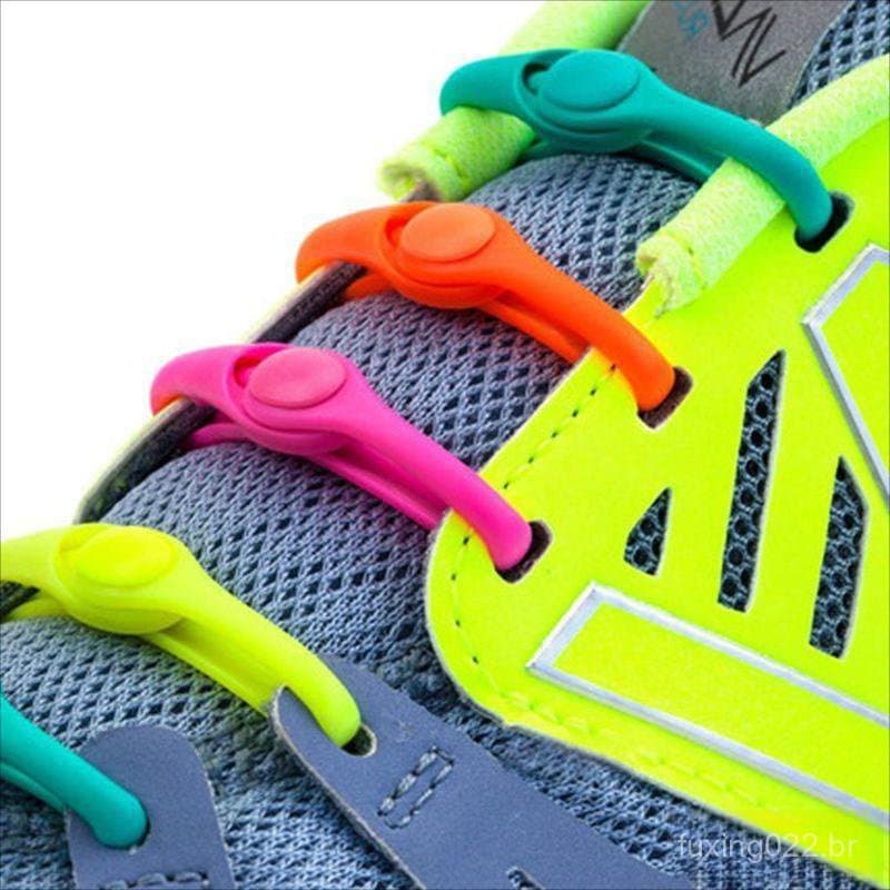 [Princesa] 12pçs/Conjunto Preguiçoso Sem Gravata Elástico De Silicone Cadarços De Sapatos Para Tênis De Corrida Botas