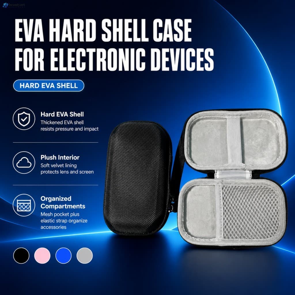 EVA Hard Shell Camera Case Plush Forrado Portátil Acessórios Digitais Bolsa De Armazenamento 14x8x4cm