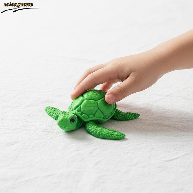 Escultura De Mesa Conjunta Flexível De Tartaruga Marinha Com Ovos Impressão 3D Design Realista Para Decoração Subaquátic