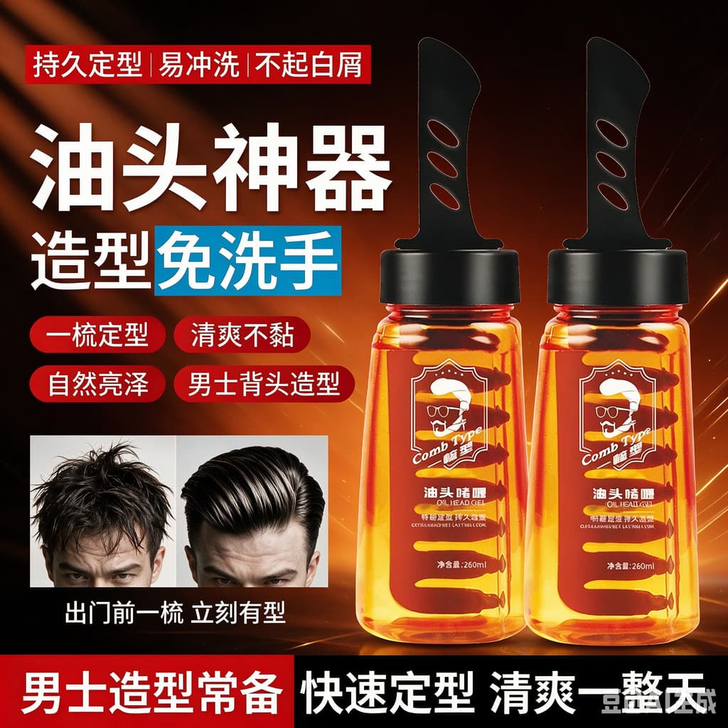 Genuíno masculino um pente legal volta ferramenta útil pente de cabelo oleoso estilo Gel creme água cabelo de longa dura